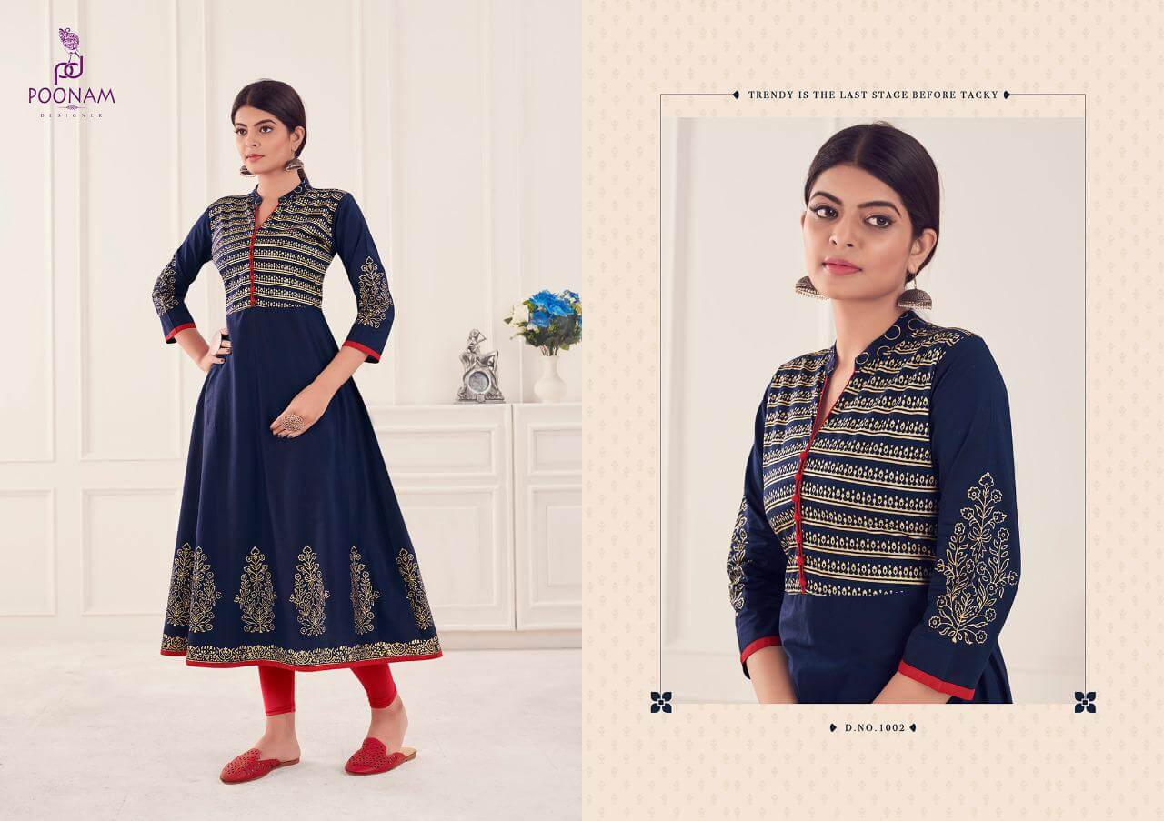 Poonam Presents Maddhbala Cotton Fancy Long Kurtis Collection