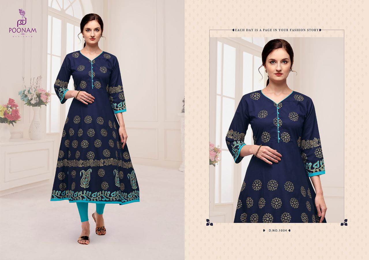 Poonam Presents Maddhbala Cotton Fancy Long Kurtis Collection