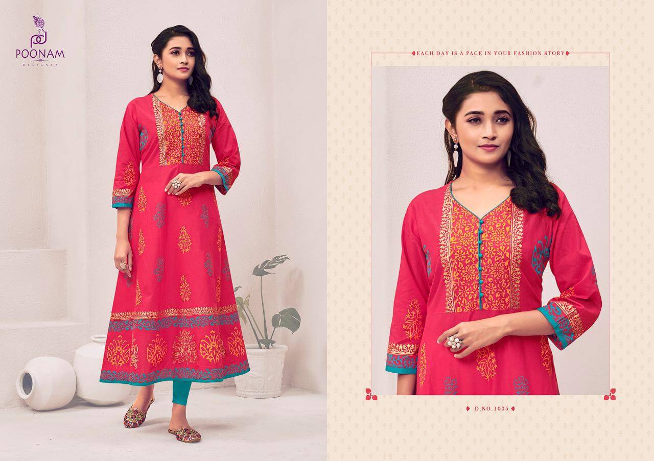 Poonam Presents Maddhbala Cotton Fancy Long Kurtis Collection