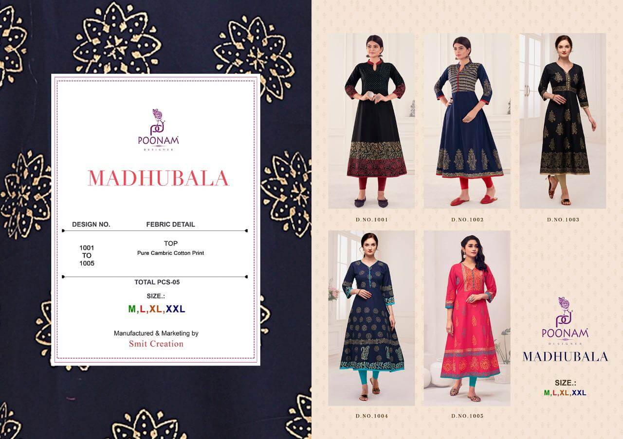 Poonam Presents Maddhbala Cotton Fancy Long Kurtis Collection