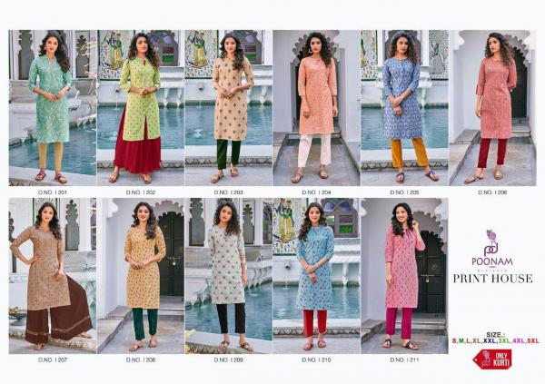 Poonam Presents  Print House Regular Wear Designer Kurtis Collection