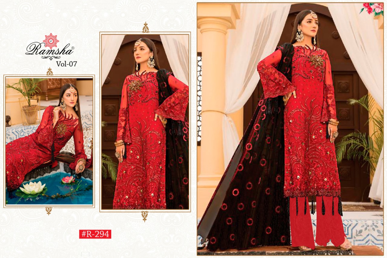 Ramsha Presents  R 291 To 294 Pakistani Salwar Suits Collection