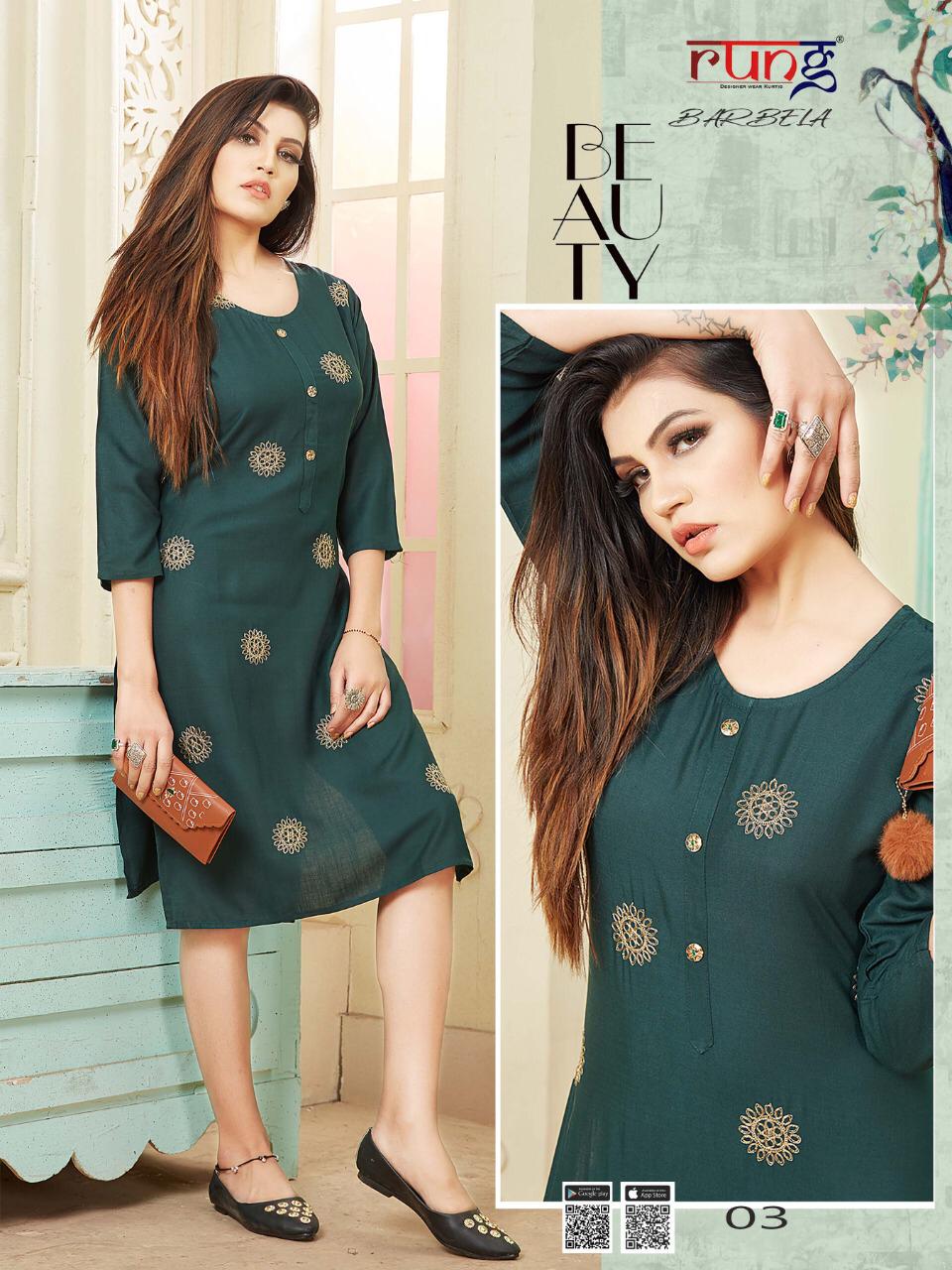 Rung Presents Barbela  Casual Wear Kurtis Collection