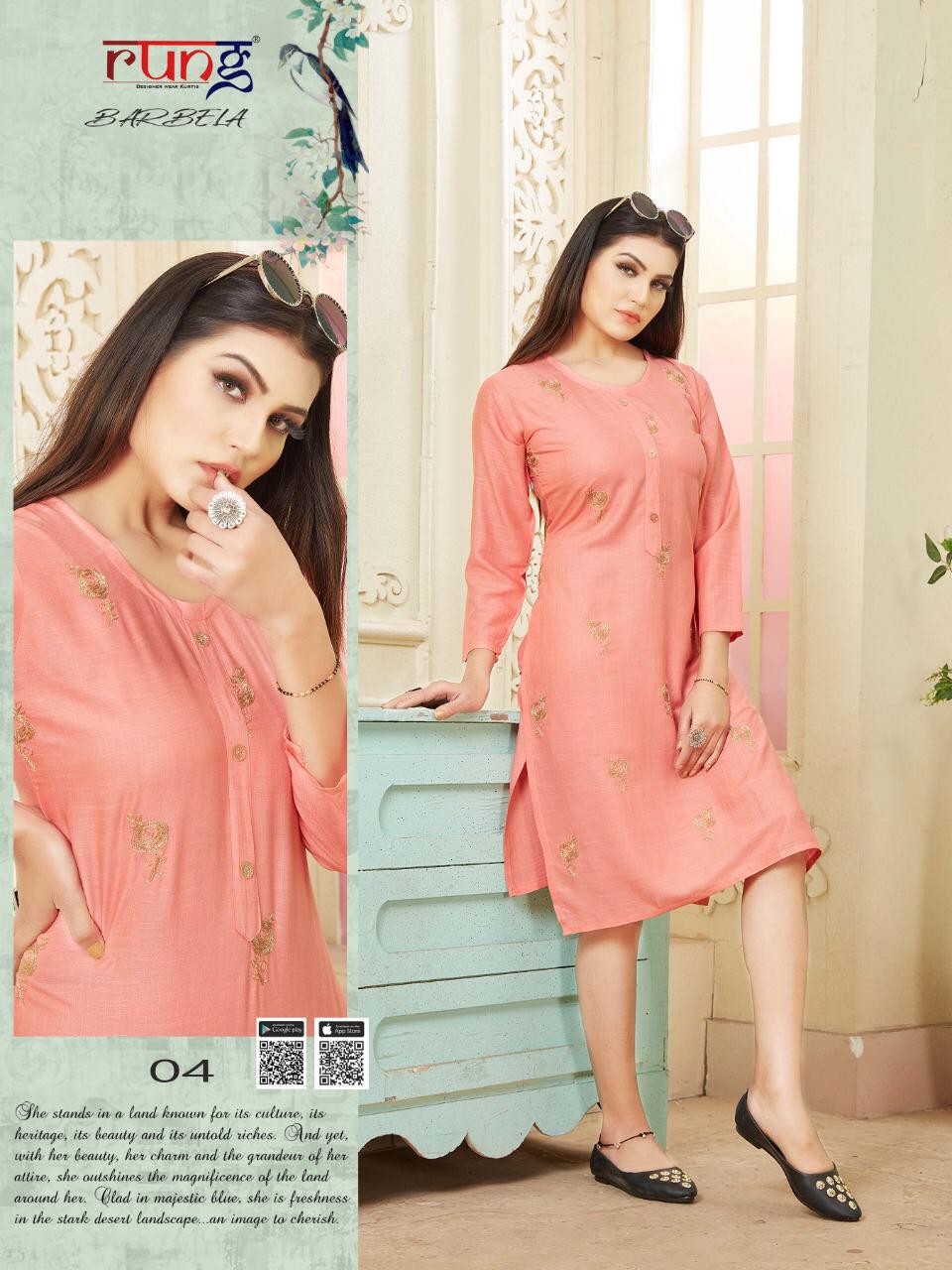 Rung Presents Barbela  Casual Wear Kurtis Collection
