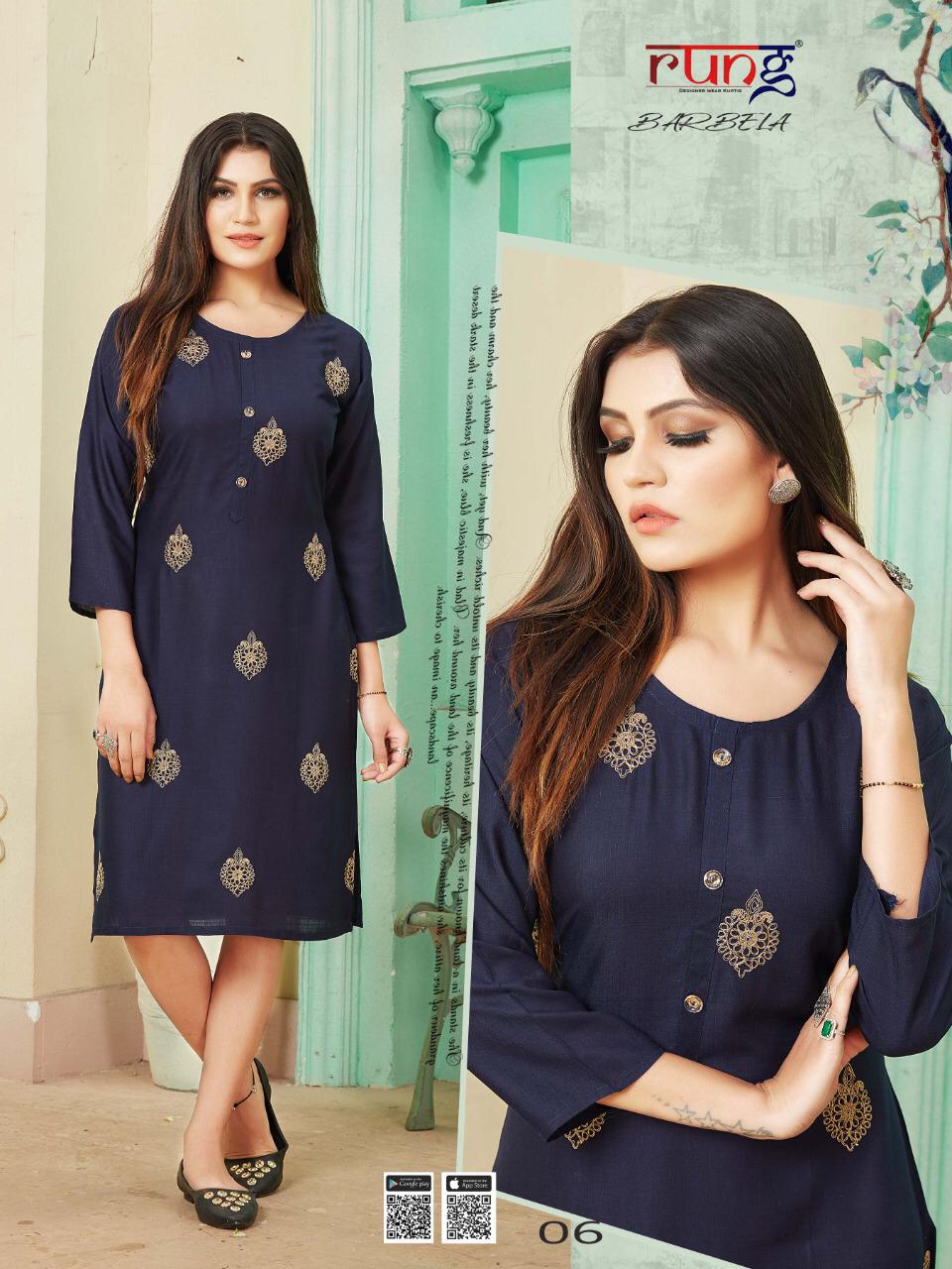 Rung Presents Barbela  Casual Wear Kurtis Collection