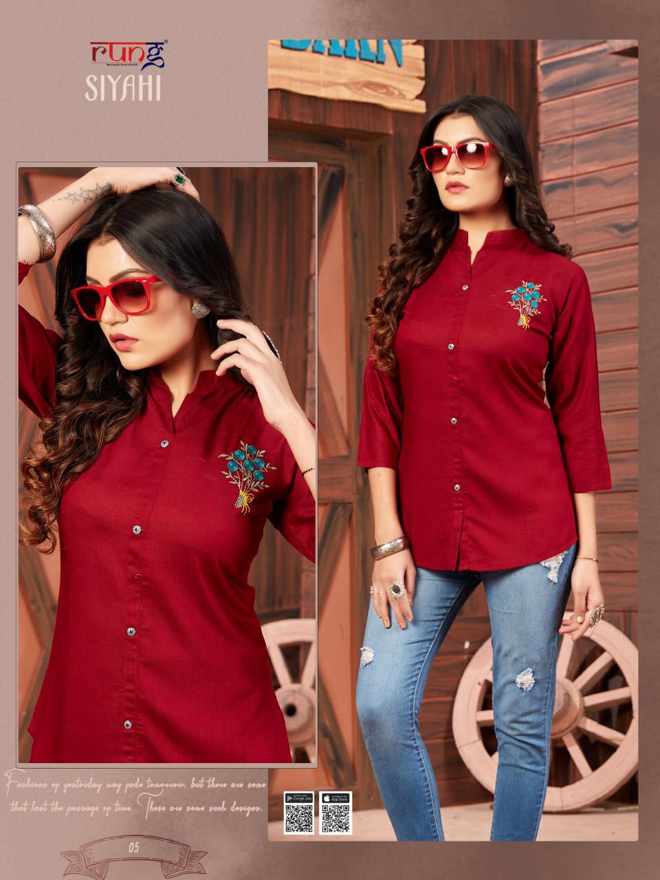 Rung Presents Siyahi Stylish Western Ladies Top Collection