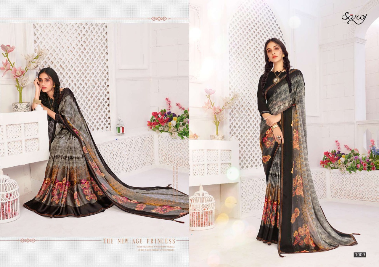 Saroj Presents  Hot & Cool Brasso Festive Wear Sarees Collection
