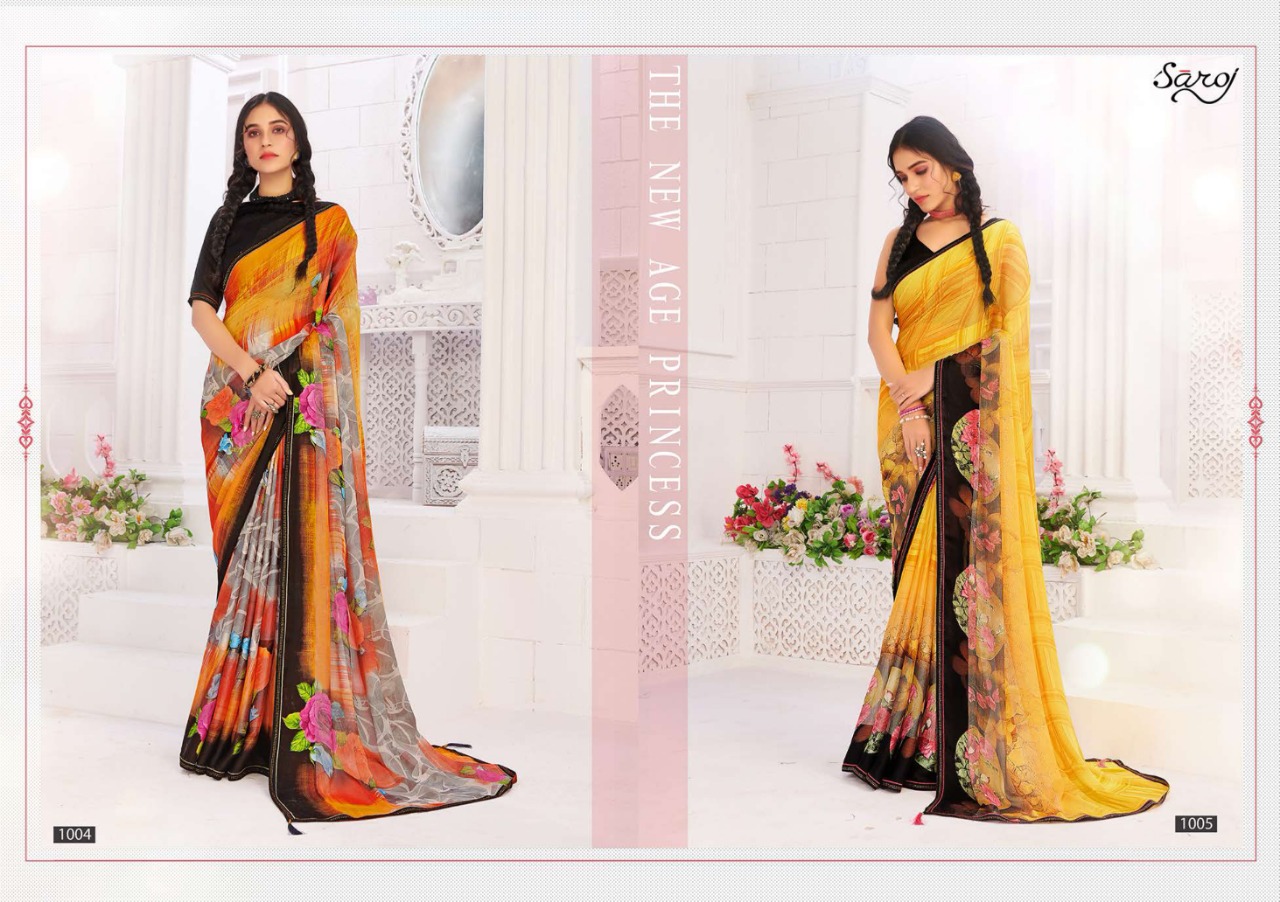 Saroj Presents  Hot & Cool Brasso Festive Wear Sarees Collection