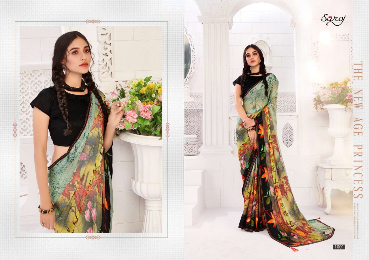 Saroj Presents  Hot & Cool Brasso Festive Wear Sarees Collection