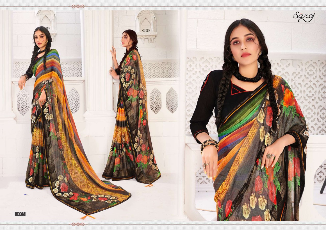 Saroj Presents  Hot & Cool Brasso Festive Wear Sarees Collection