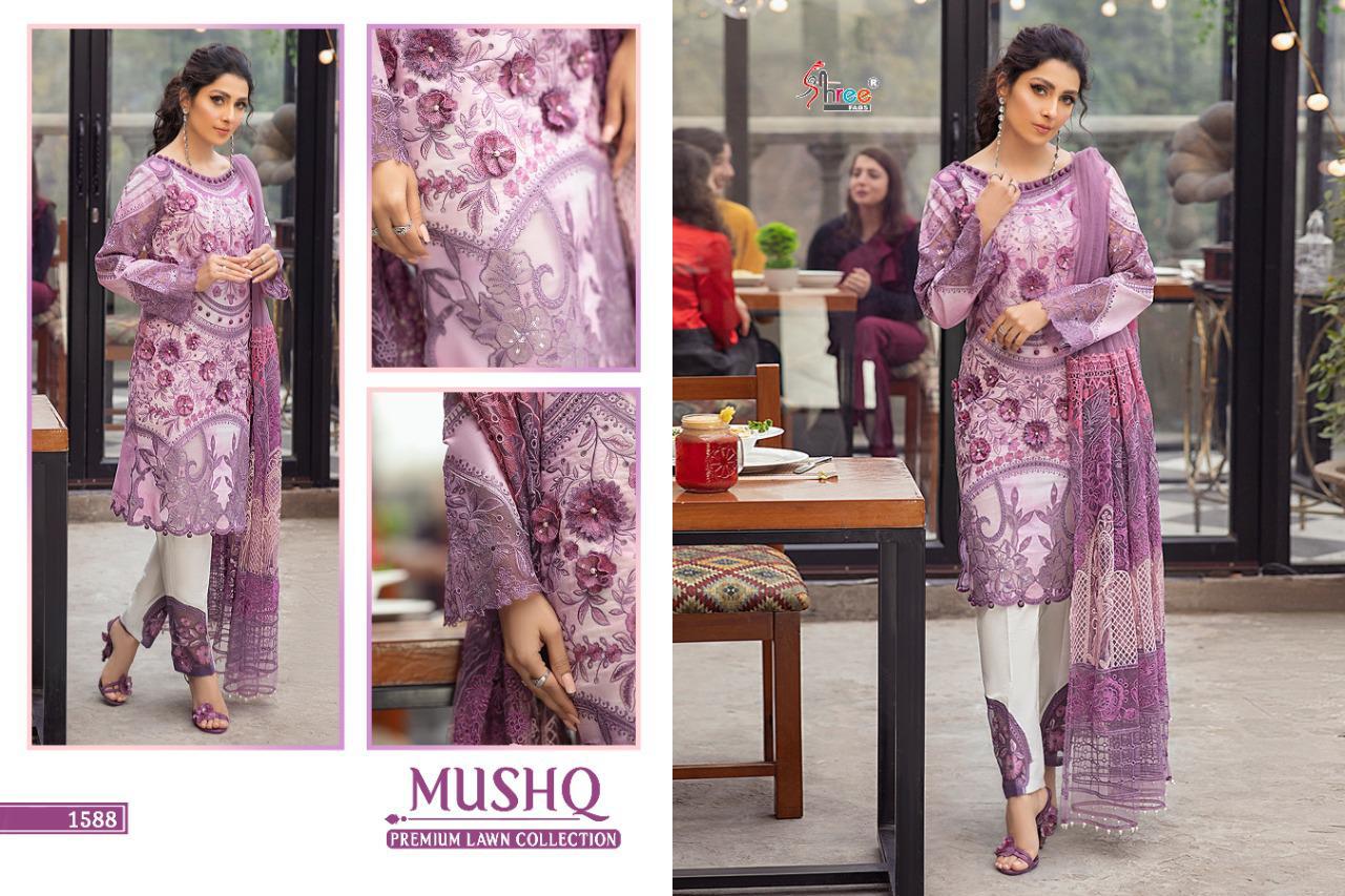 Shree Presents Mushq Premium Lawn Collection  Pakistani Lawn Suits Wholesale In India