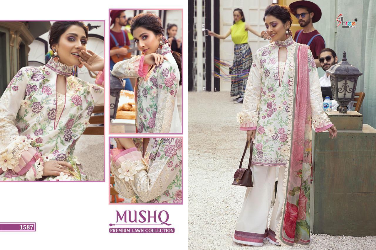 Shree Presents Mushq Premium Lawn Collection  Pakistani Lawn Suits Wholesale In India