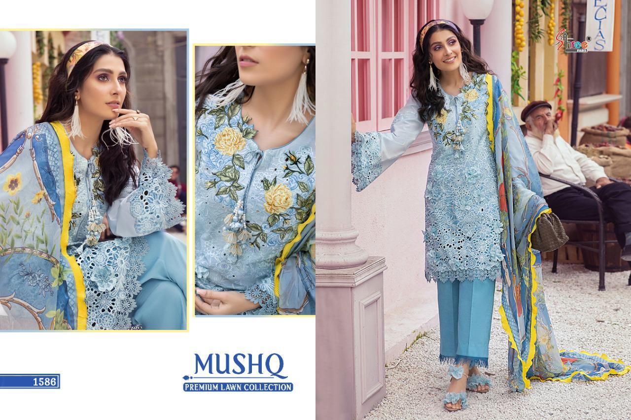 Shree Presents Mushq Premium Lawn Collection  Pakistani Lawn Suits Wholesale In India