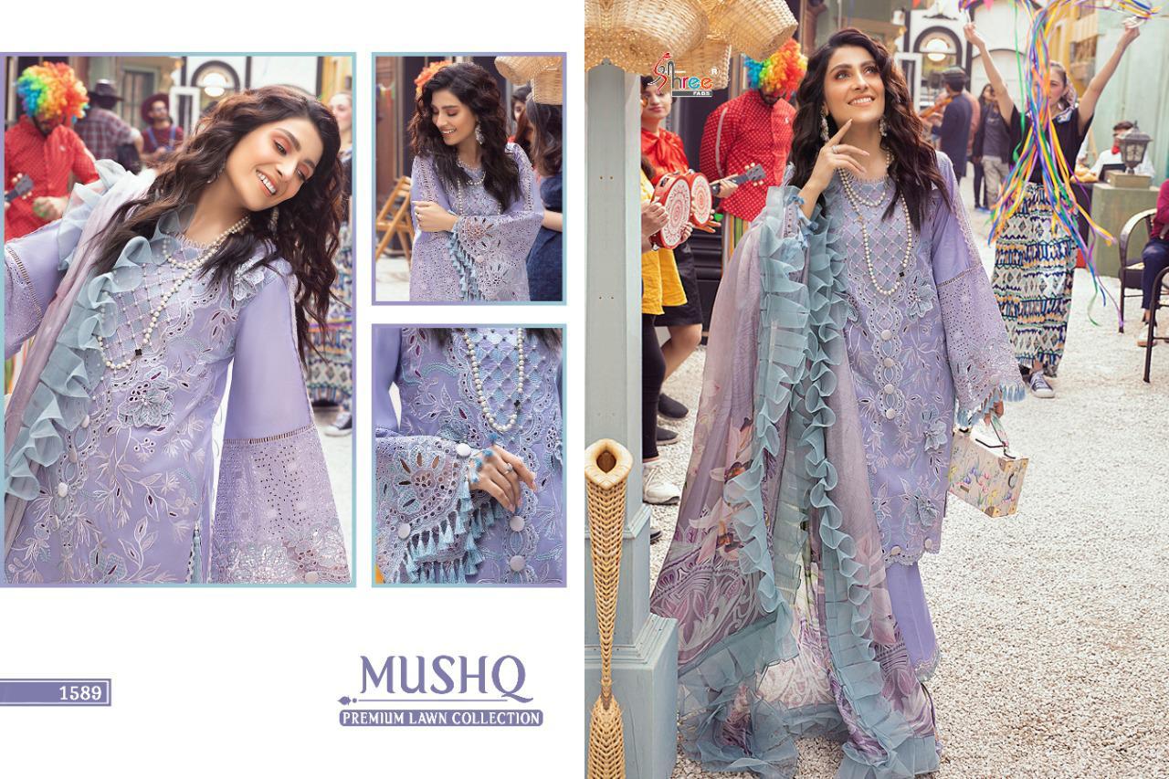 Shree Presents Mushq Premium Lawn Collection  Pakistani Lawn Suits Wholesale In India