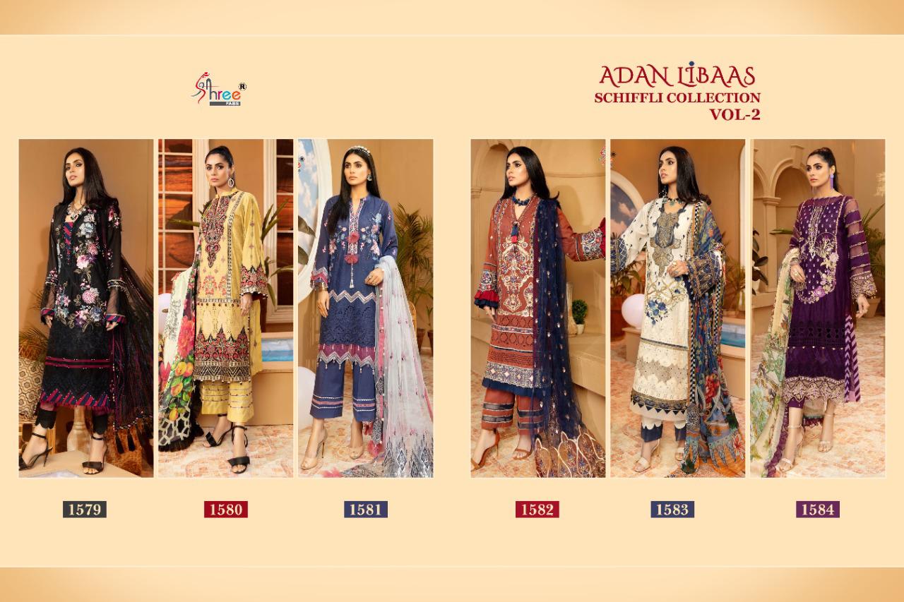 Shree Presents Adan Libaas Schiffli Collection Vol 2 Pakistani Salwar Suits
