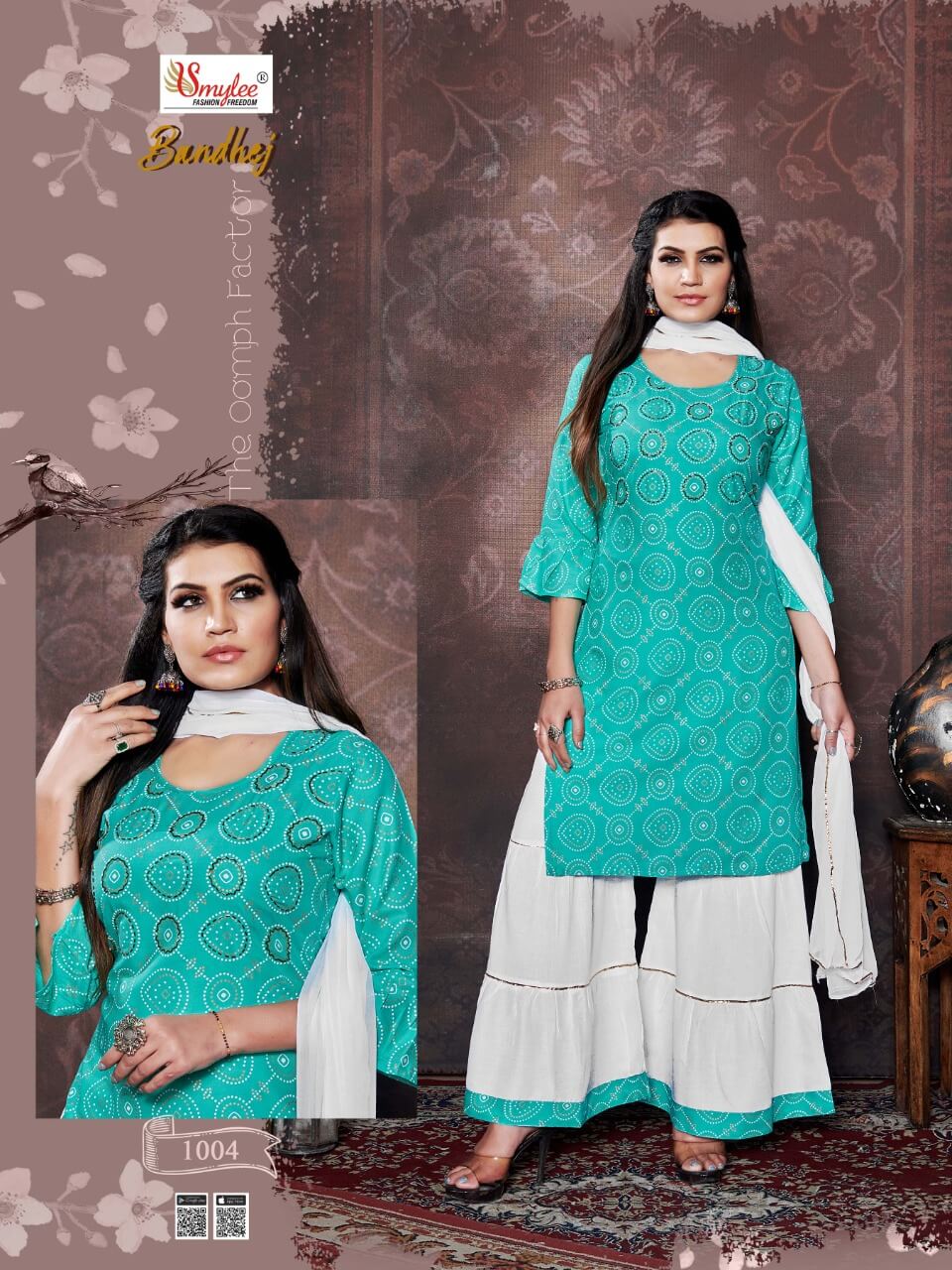 Smylee  Presents  Bandhej Ready Made Kurti Collection