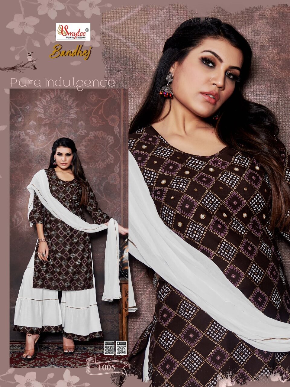 Smylee  Presents  Bandhej Ready Made Kurti Collection
