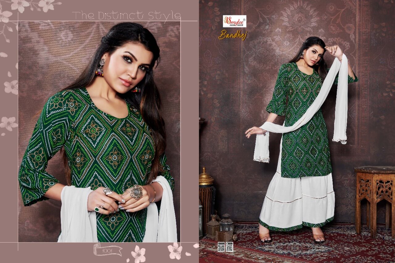 Smylee  Presents  Bandhej Ready Made Kurti Collection