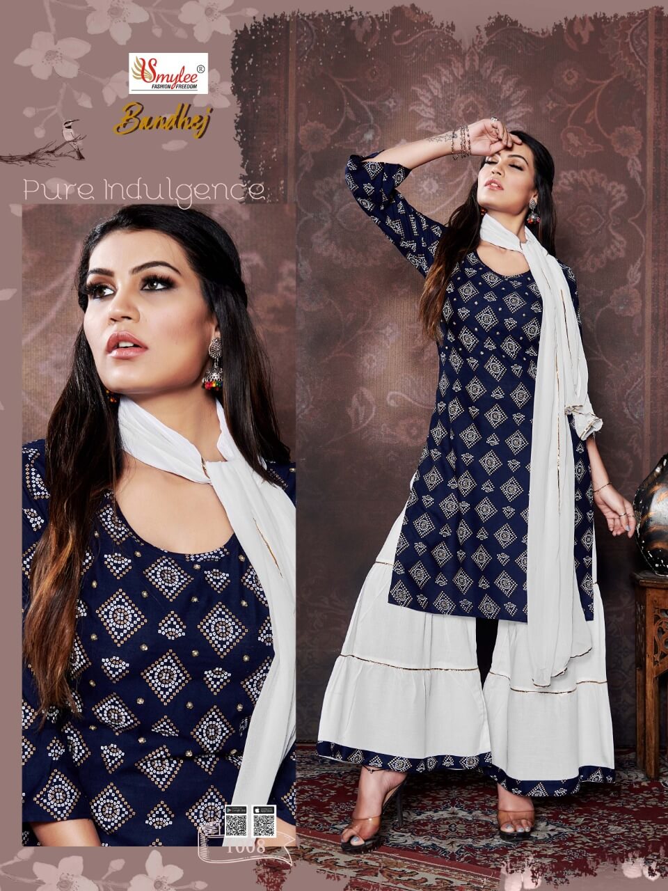 Smylee  Presents  Bandhej Ready Made Kurti Collection
