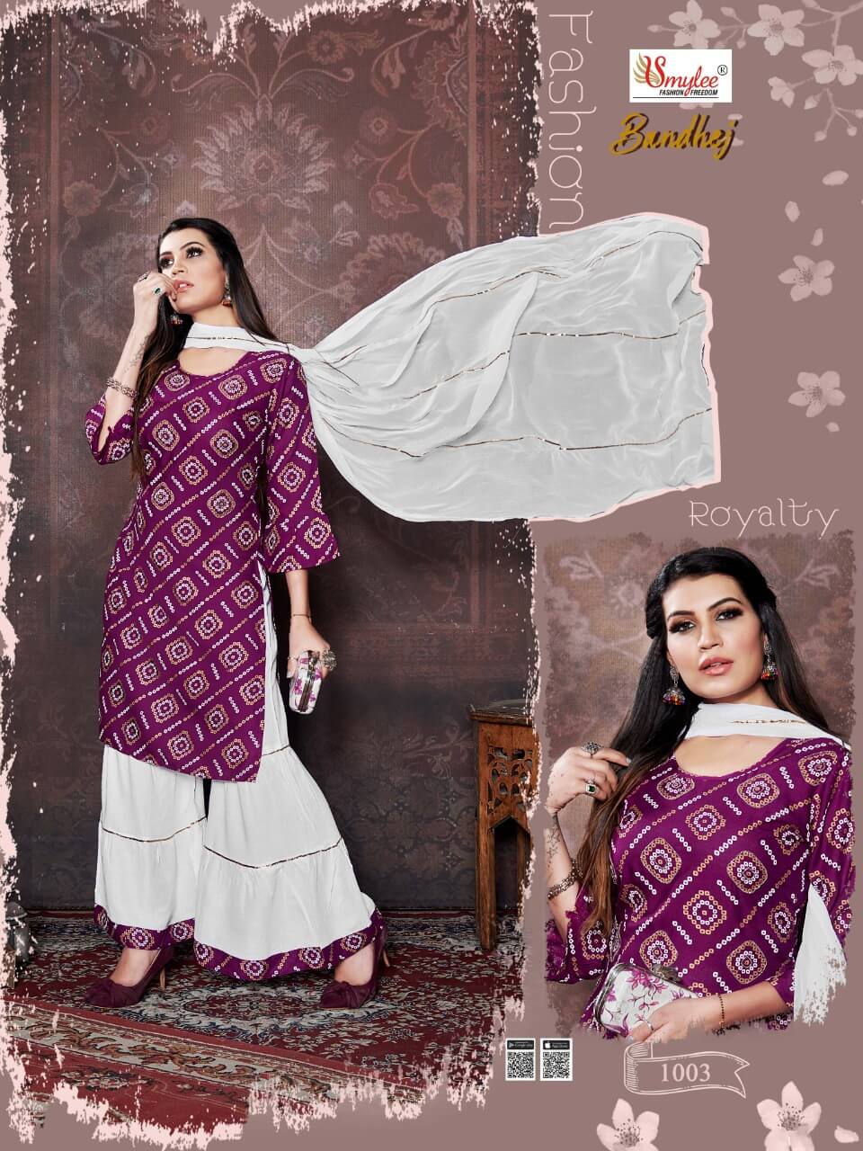 Smylee  Presents  Bandhej Ready Made Kurti Collection