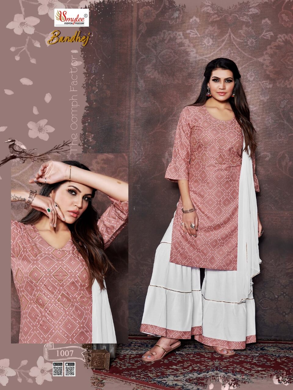 Smylee  Presents  Bandhej Ready Made Kurti Collection