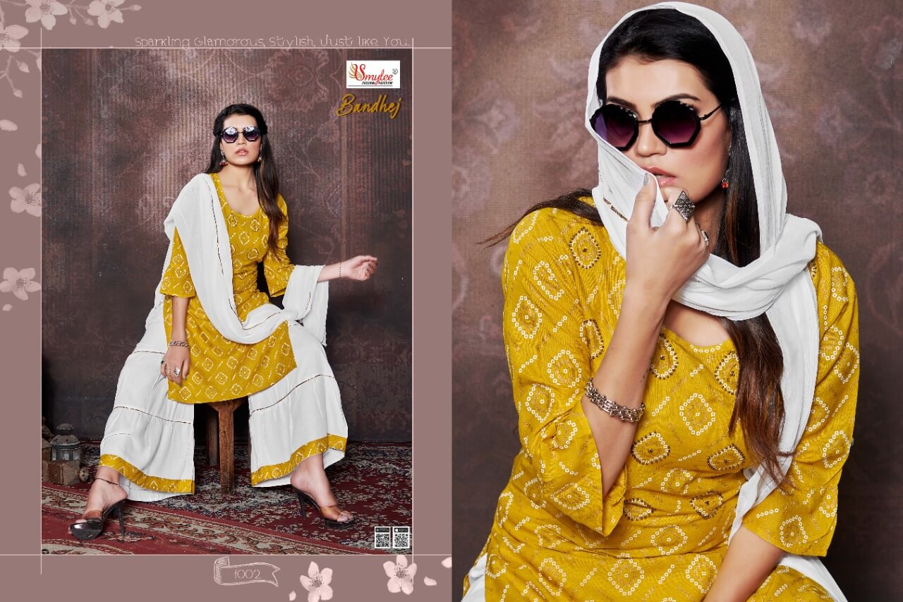 Smylee  Presents  Bandhej Ready Made Kurti Collection