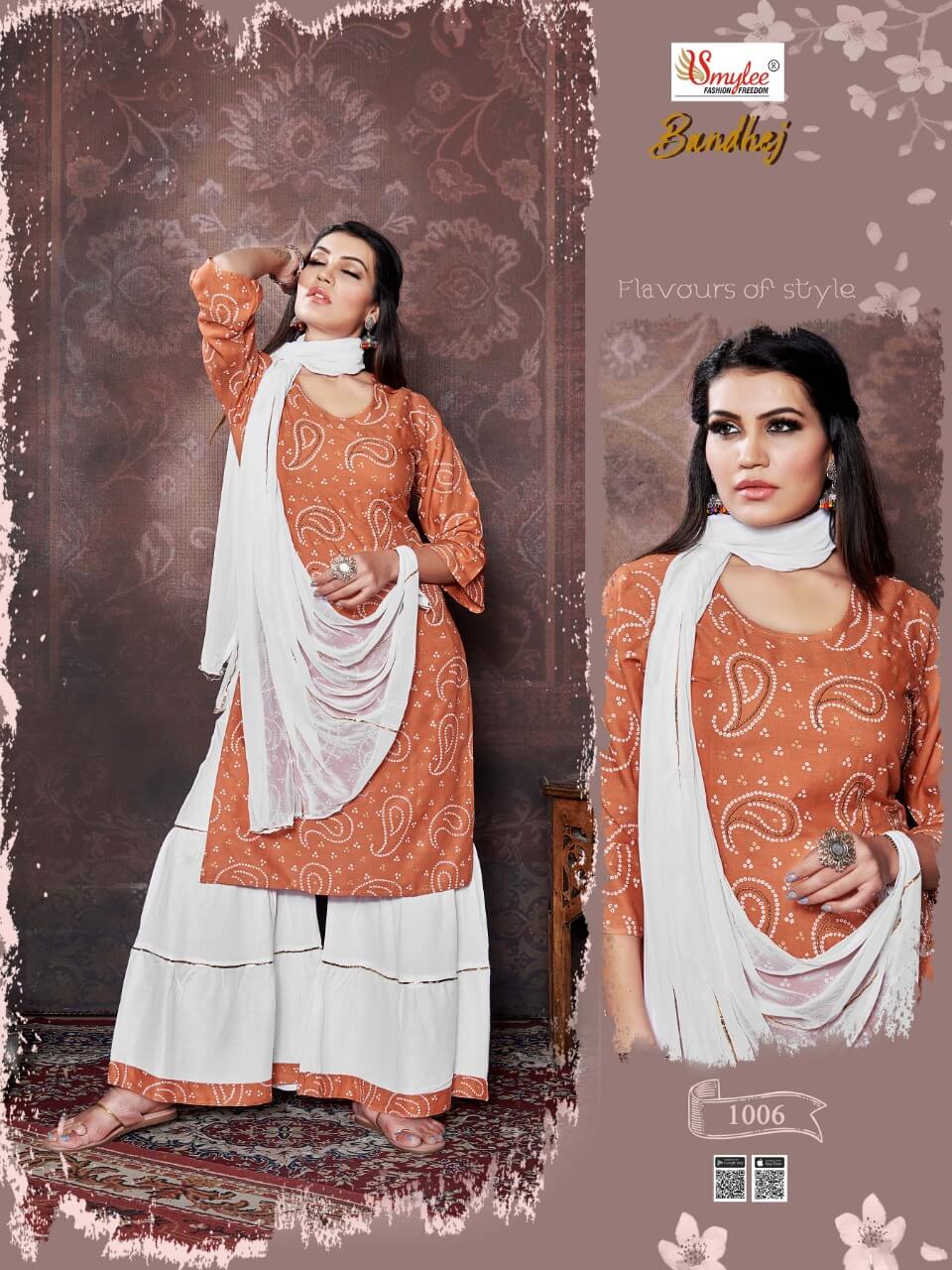 Smylee  Presents  Bandhej Ready Made Kurti Collection