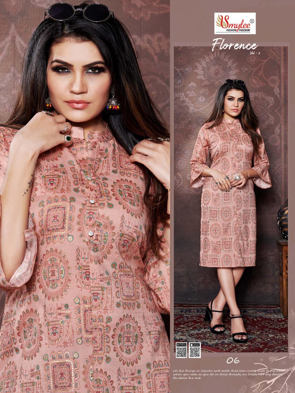 Smylee Presents Florence Vol 3 Printed  Kurtis Collection