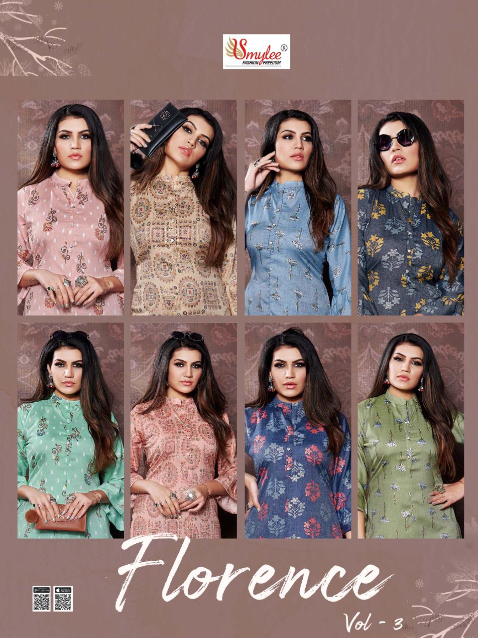 Smylee Presents Florence Vol 3 Printed  Kurtis Collection