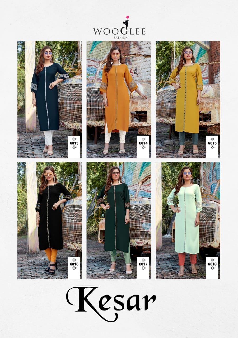 Wooglee Presents Kesar Kurti With Bottom Collection