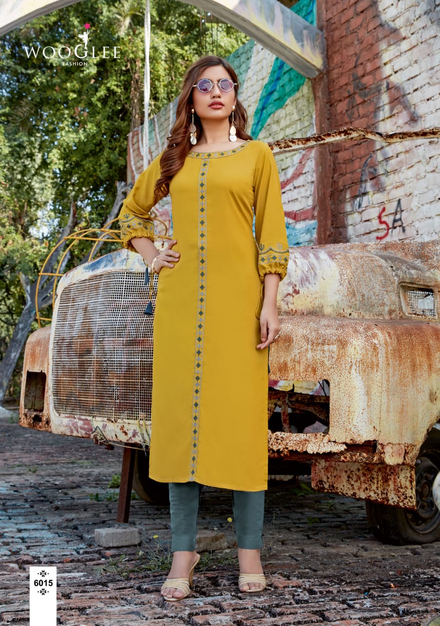 Wooglee Presents Kesar Kurti With Bottom Collection