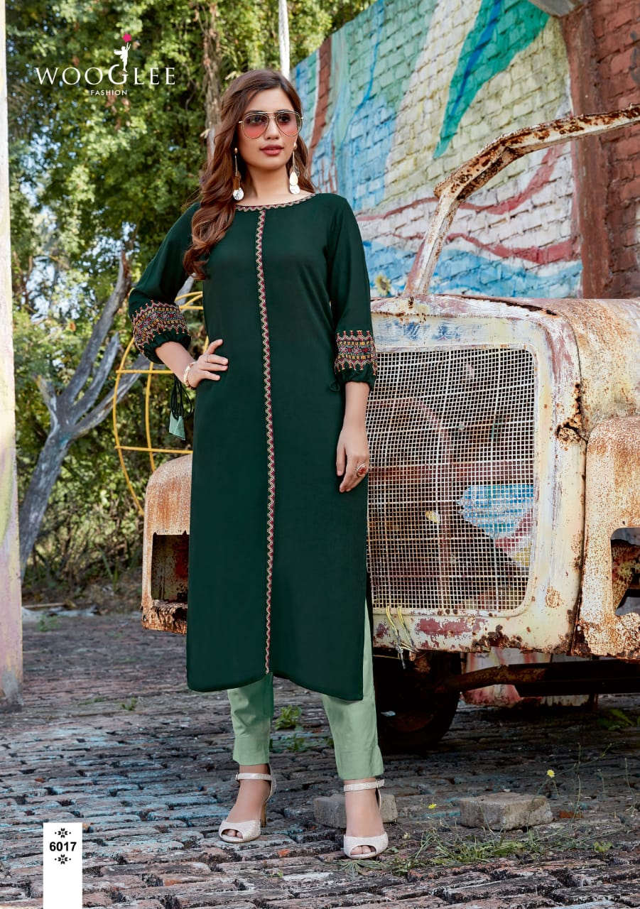 Wooglee Presents Kesar Kurti With Bottom Collection