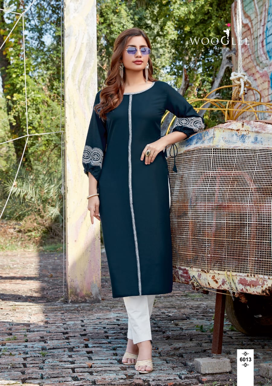 Wooglee Presents Kesar Kurti With Bottom Collection