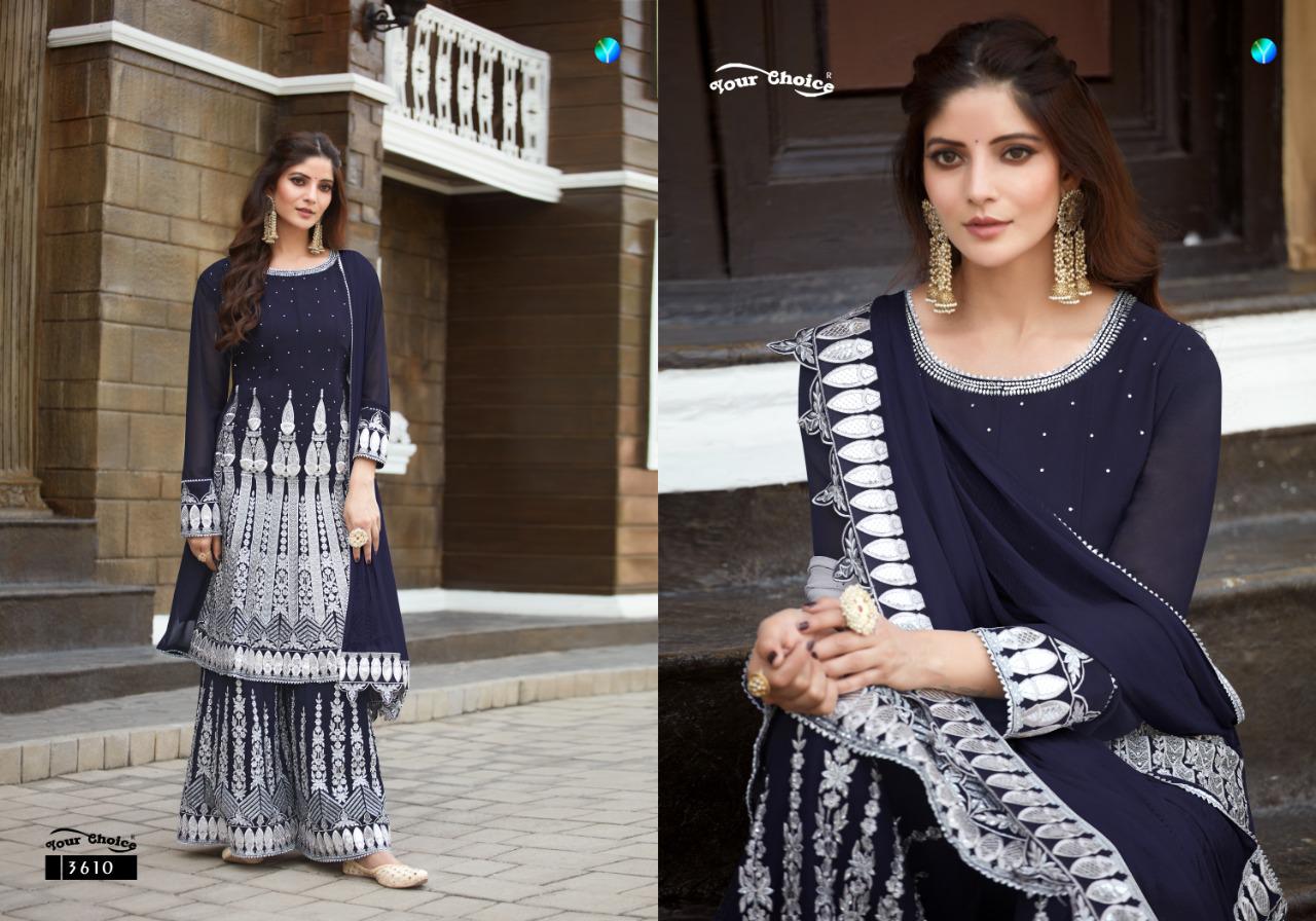 Y.c Presents Nazakat Georgette Designer Dress Material