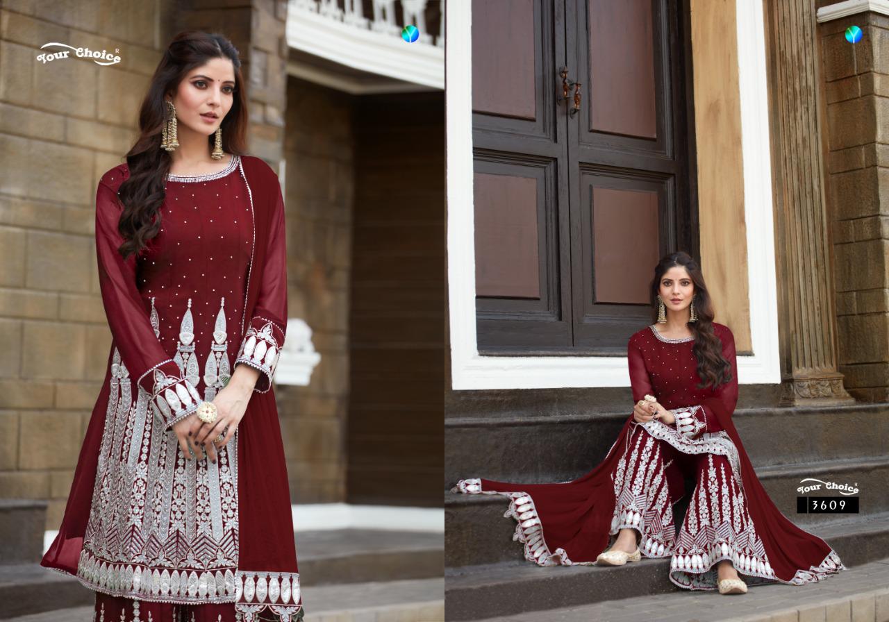 Y.c Presents Nazakat Georgette Designer Dress Material