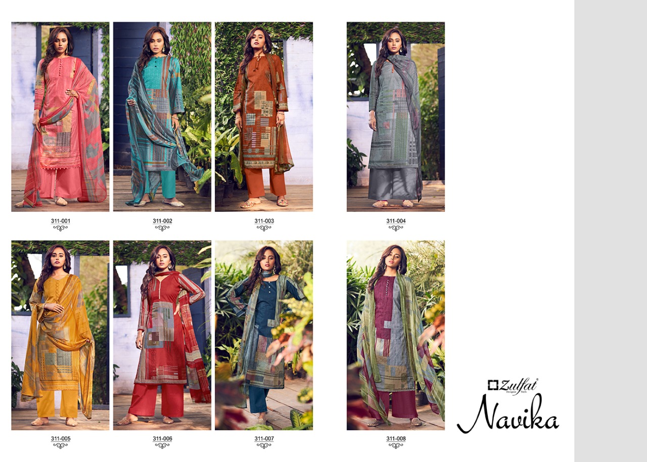 Zulfat Presents Navika Digital Printed  Designer Dress Material