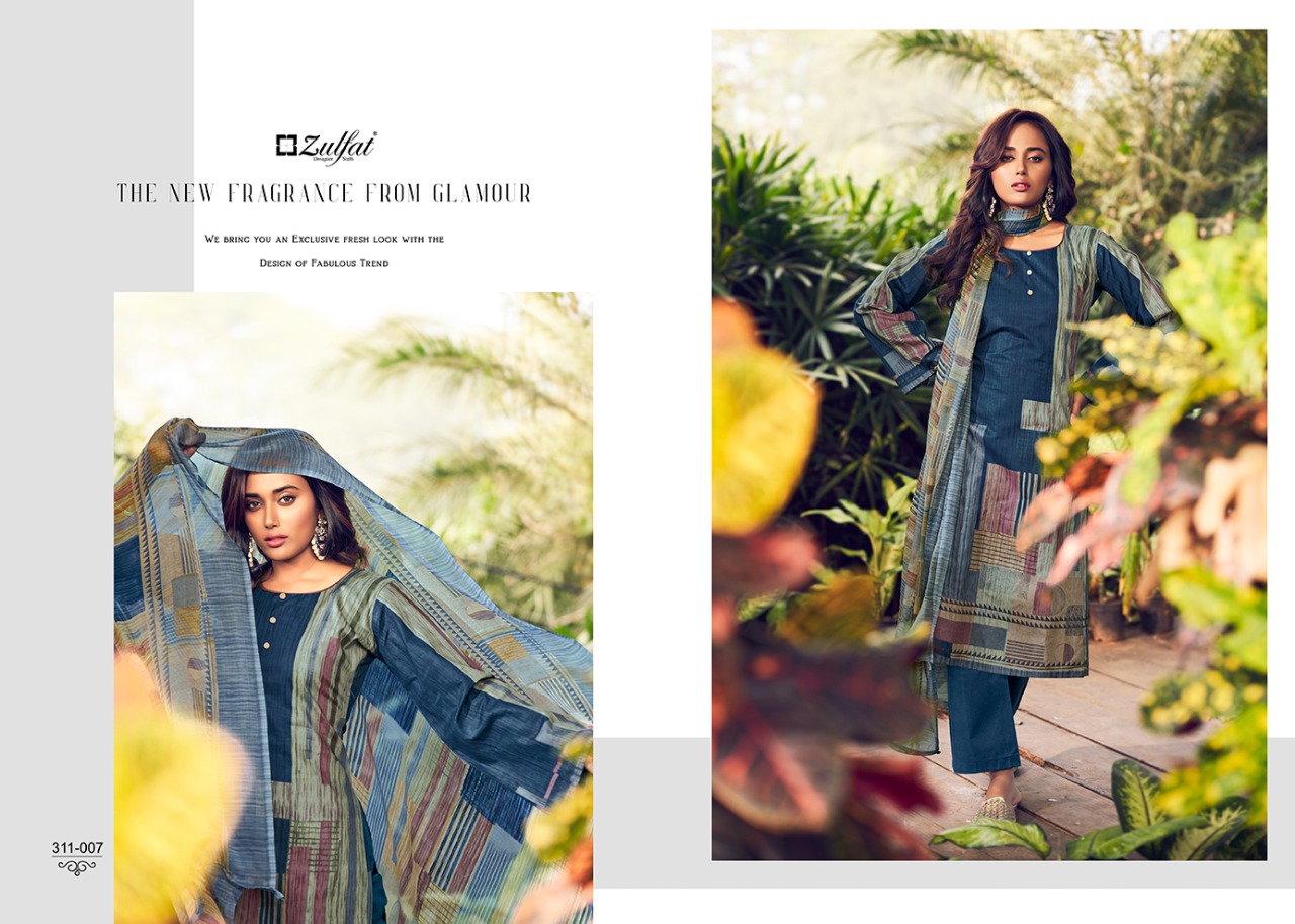 Zulfat Presents Navika Digital Printed  Designer Dress Material