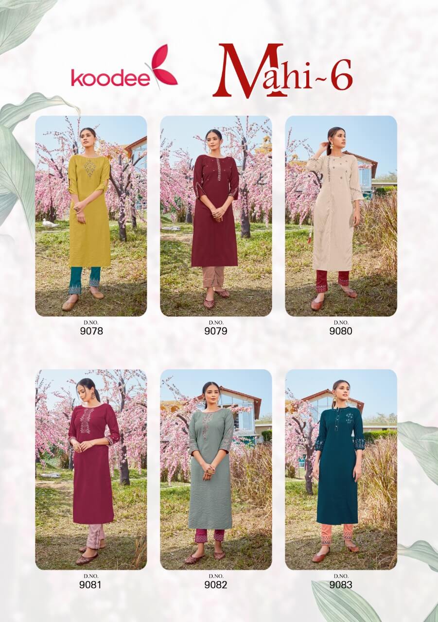 Koodee Presents Mahi Vol6 Fancy Kurti With Bottom
