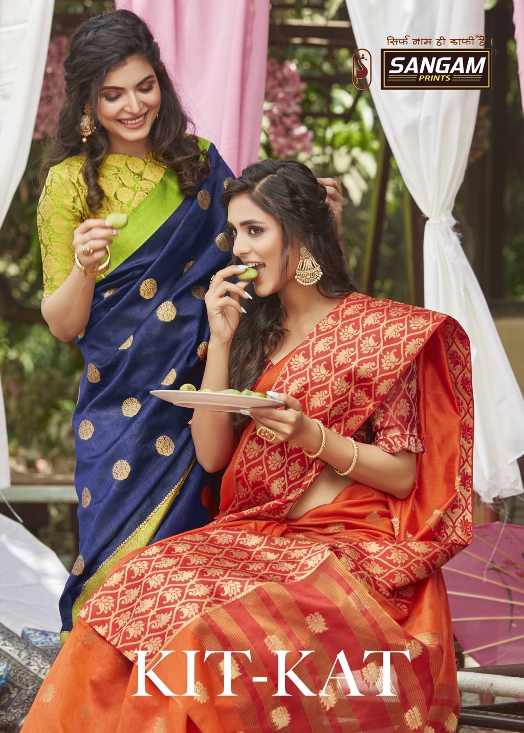 Sangam Presents Kitkat Crystal Silk Saree With Zari Weaving