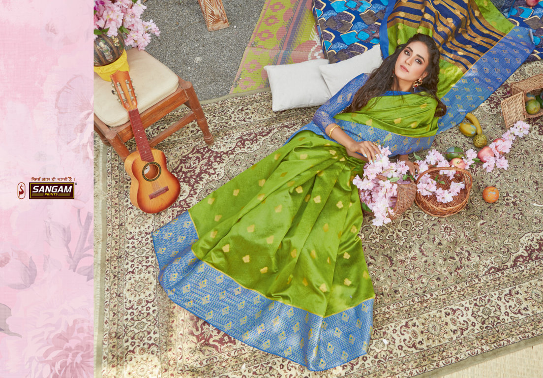 Sangam Presents Kitkat Crystal Silk Saree With Zari Weaving