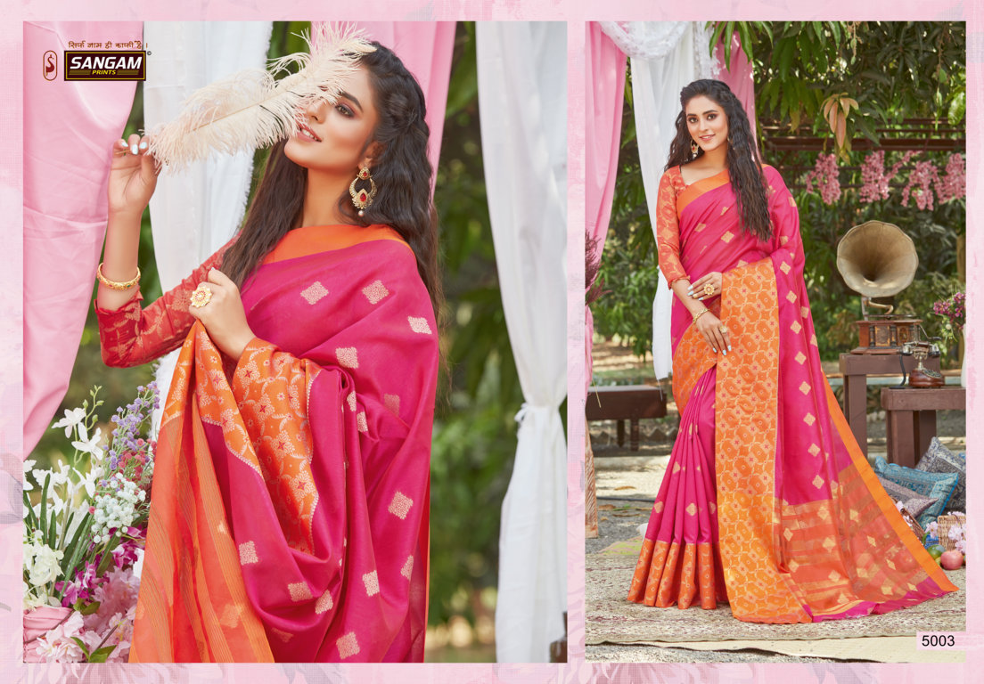 Sangam Presents Kitkat Crystal Silk Saree With Zari Weaving