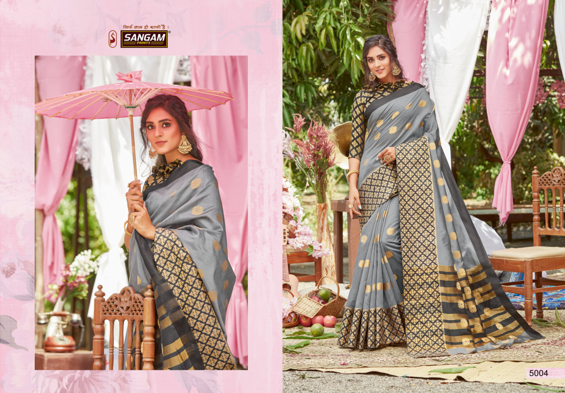 Sangam Presents Kitkat Crystal Silk Saree With Zari Weaving