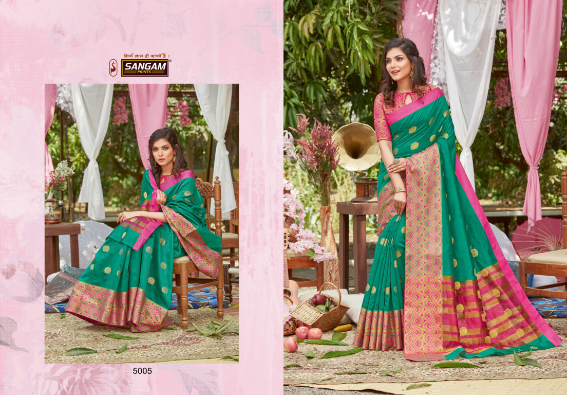 Sangam Presents Kitkat Crystal Silk Saree With Zari Weaving