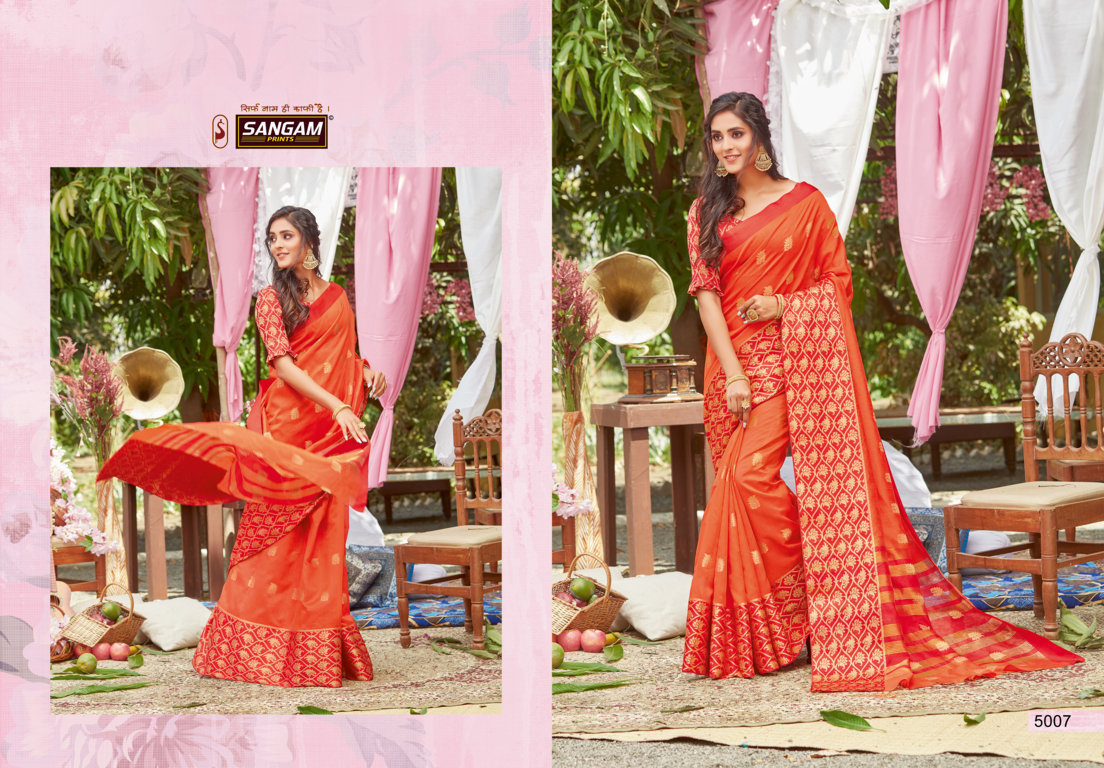 Sangam Presents Kitkat Crystal Silk Saree With Zari Weaving
