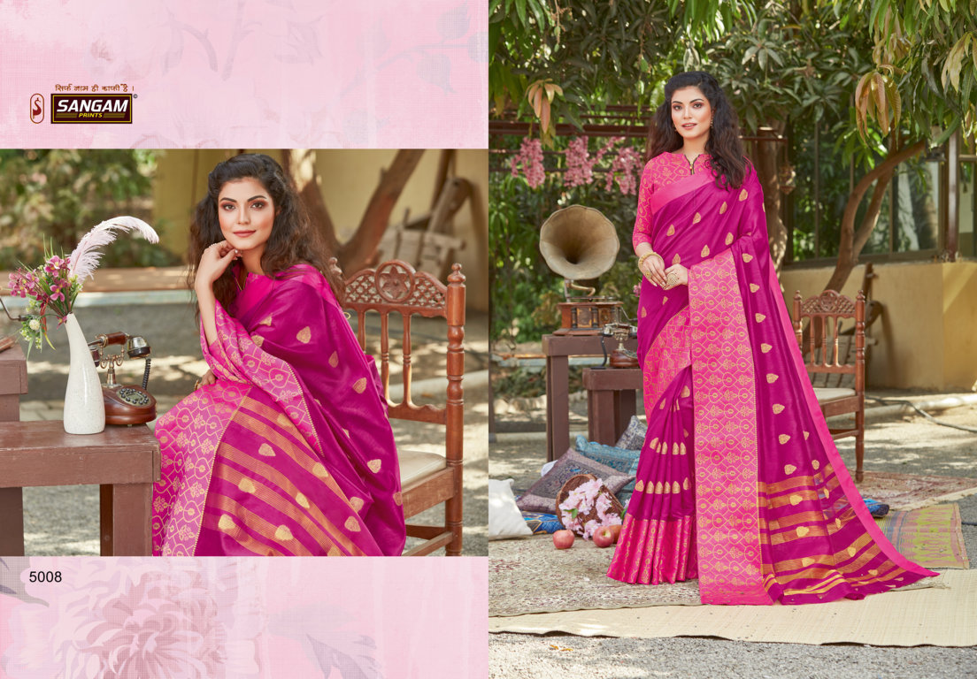 Sangam Presents Kitkat Crystal Silk Saree With Zari Weaving