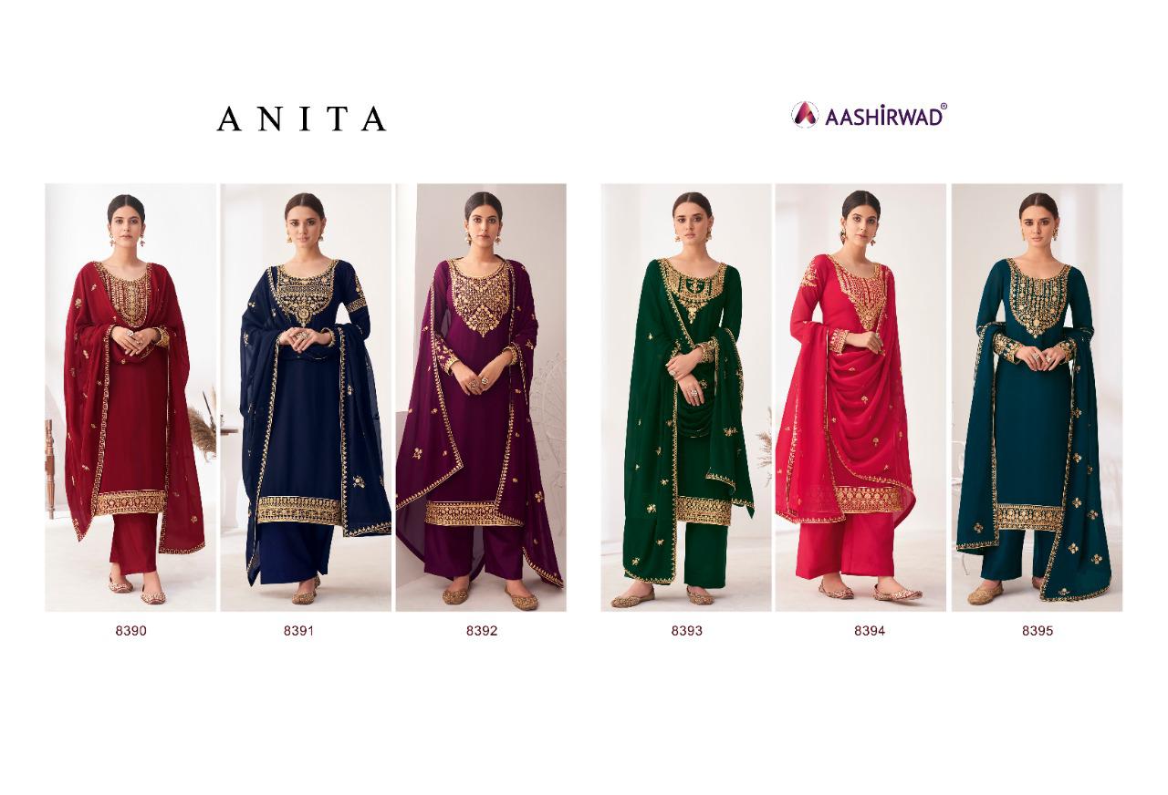 Aashirwad Anita 8390 Series  Semi Stitched Salwar Kameez Wholesale