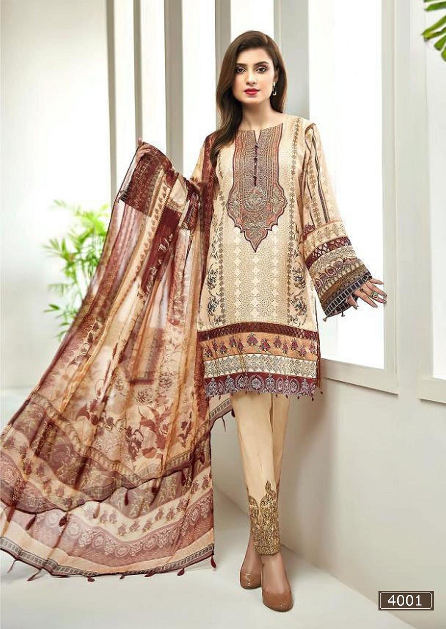 Asifa  Nabeel  Lawn Collection Vol 4 Karachi   Pakistanilawn Suits Wholesale