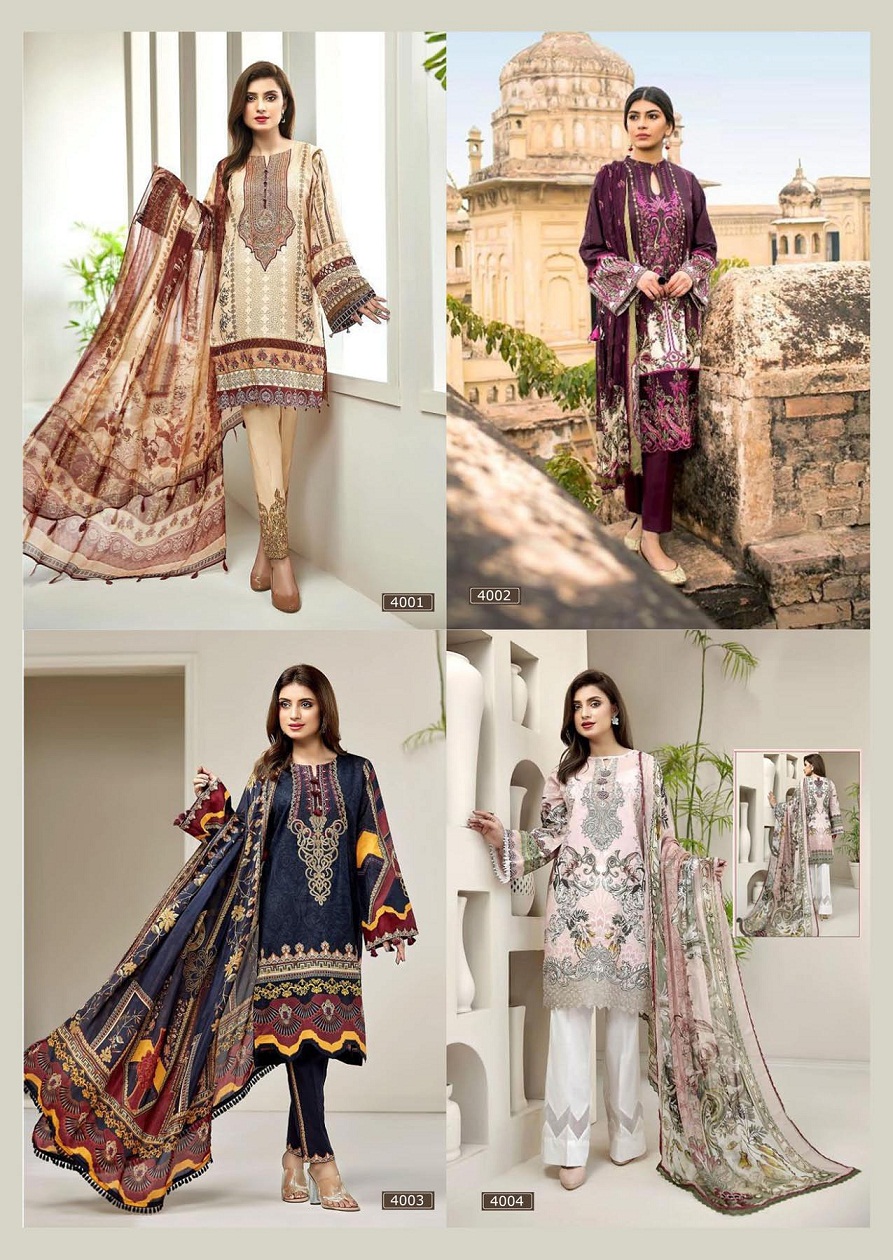 Asifa  Nabeel  Lawn Collection Vol 4 Karachi   Pakistanilawn Suits Wholesale