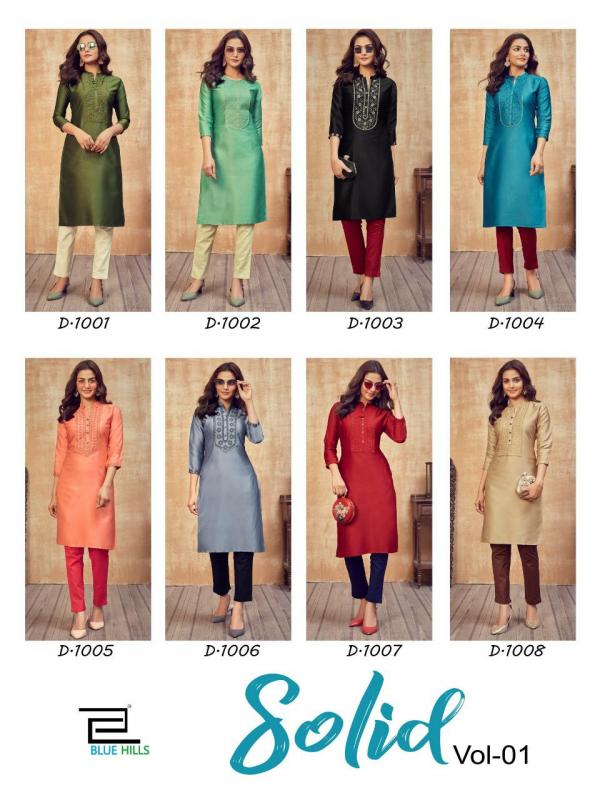 Blue Hills Launching Solid Vol 1 Straight Cut Kurtis Shopping