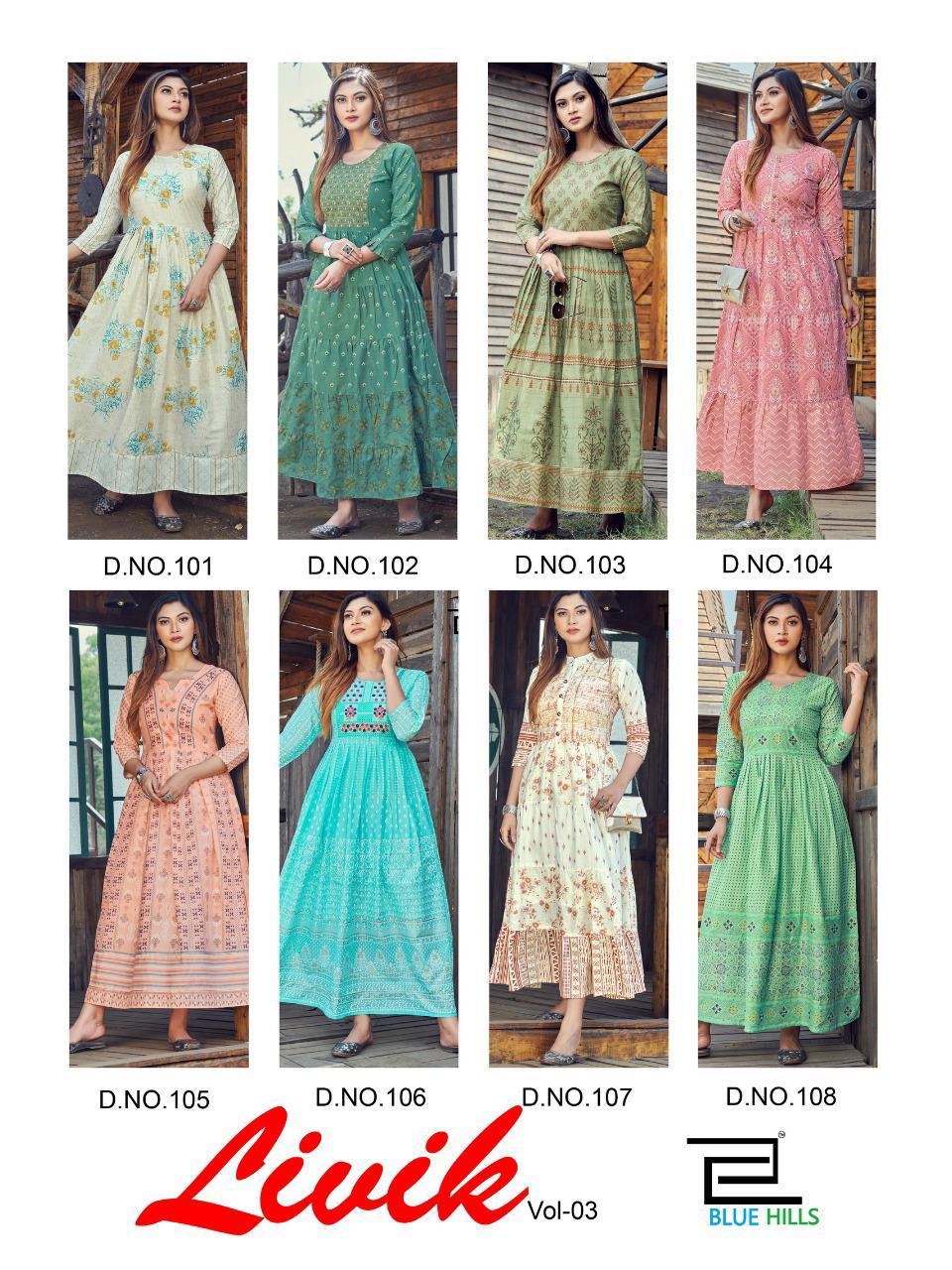 Blue Hills Livik Vol 3 Anarkali Kurtis: Buy Anarkali Kurtis Online At Best Prices